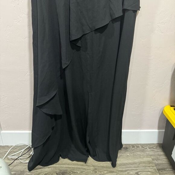 City Chic Maxi Antilla Black peplum ruffle maxi dress plus size large XXL/24 - Picture 3 of 6